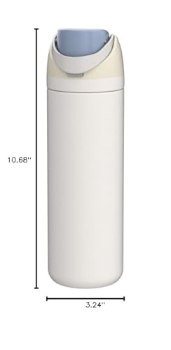 Owala FreeSip - Botella de agua aislada de acero inoxidable con popote, botella de agua deportiva sin BPA, ideal para viajes, 24 onzas, mezclilla