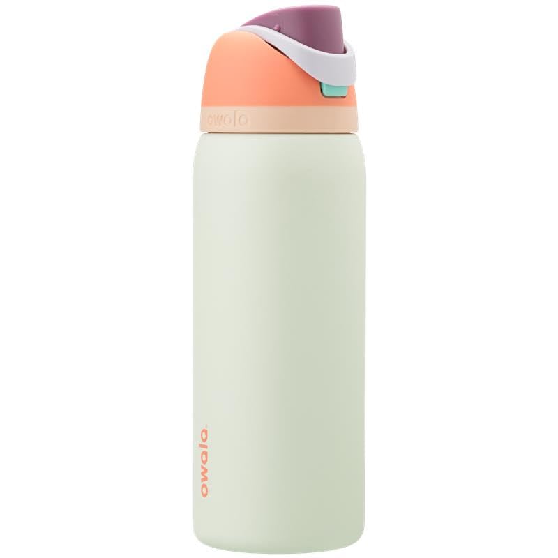 Owala FreeSip - Botella de agua aislada de acero inoxidable con popote, botella de agua deportiva sin BPA, ideal para viajes, 24 onzas, mezclilla