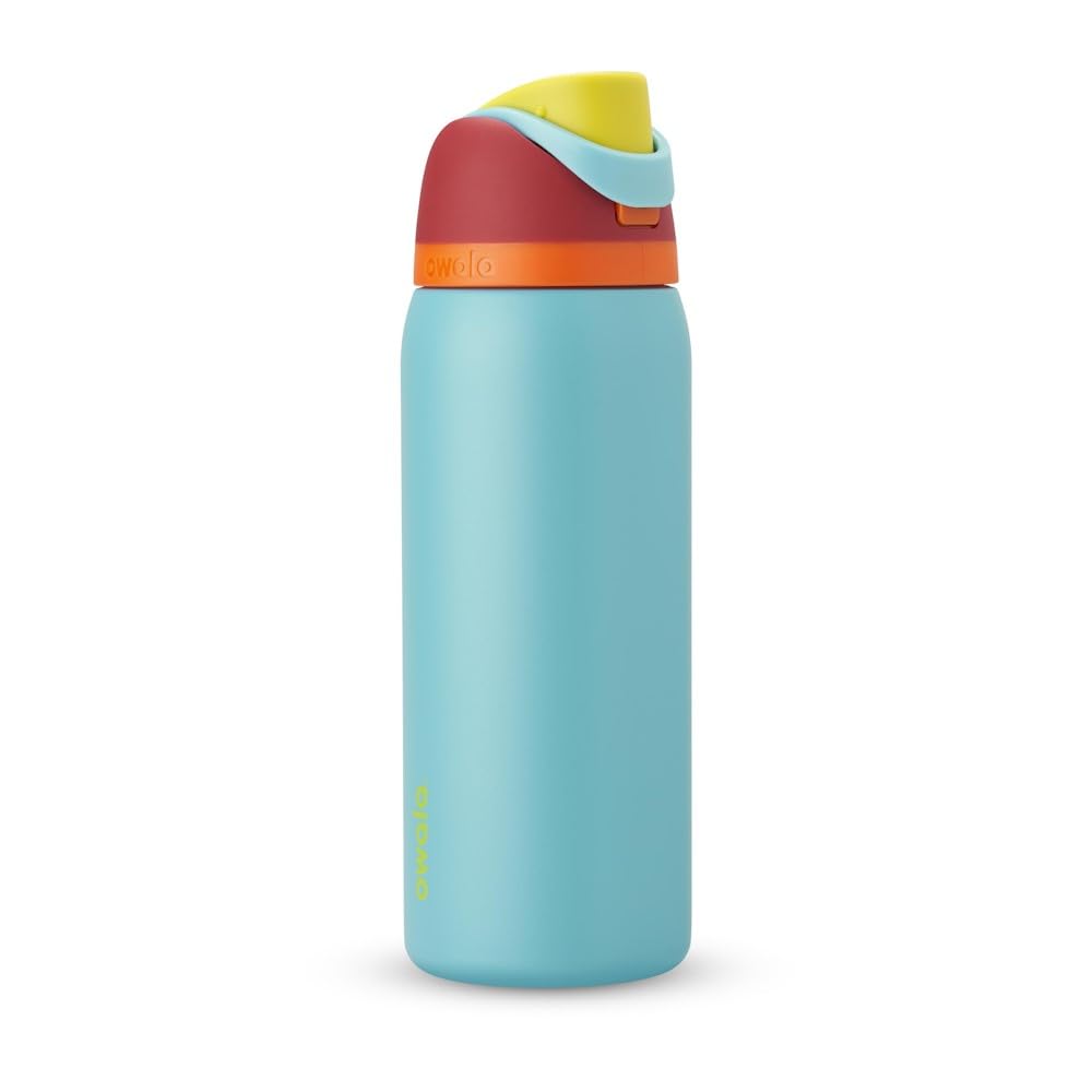 Owala FreeSip - Botella de agua aislada de acero inoxidable con popote, botella de agua deportiva sin BPA, ideal para viajes, 24 onzas, mezclilla