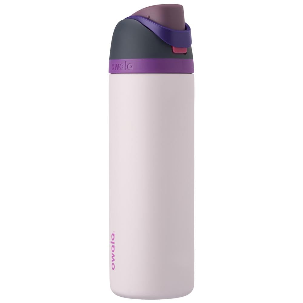 Owala FreeSip - Botella de agua aislada de acero inoxidable con popote, botella de agua deportiva sin BPA, ideal para viajes, 24 onzas, mezclilla