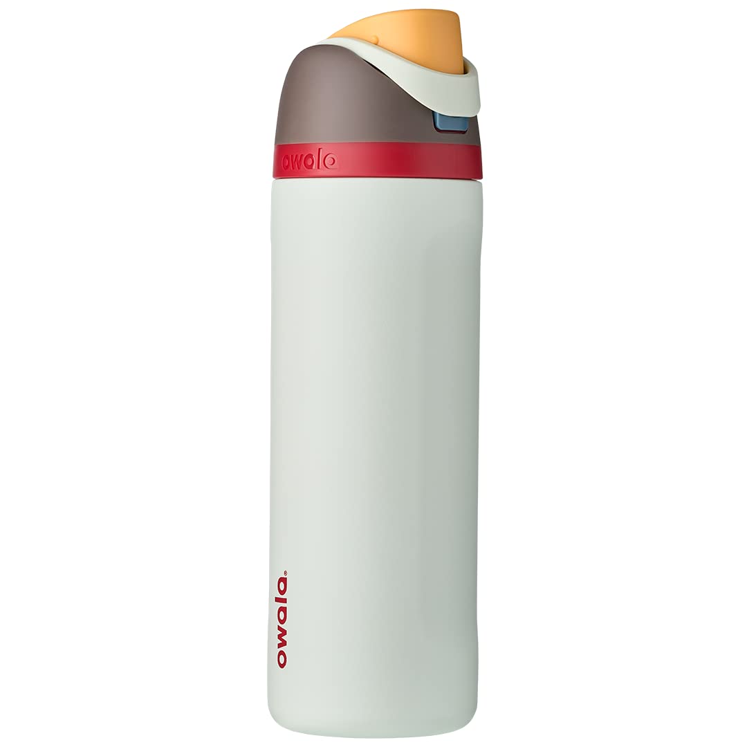 Owala FreeSip - Botella de agua aislada de acero inoxidable con popote, botella de agua deportiva sin BPA, ideal para viajes, 24 onzas, mezclilla