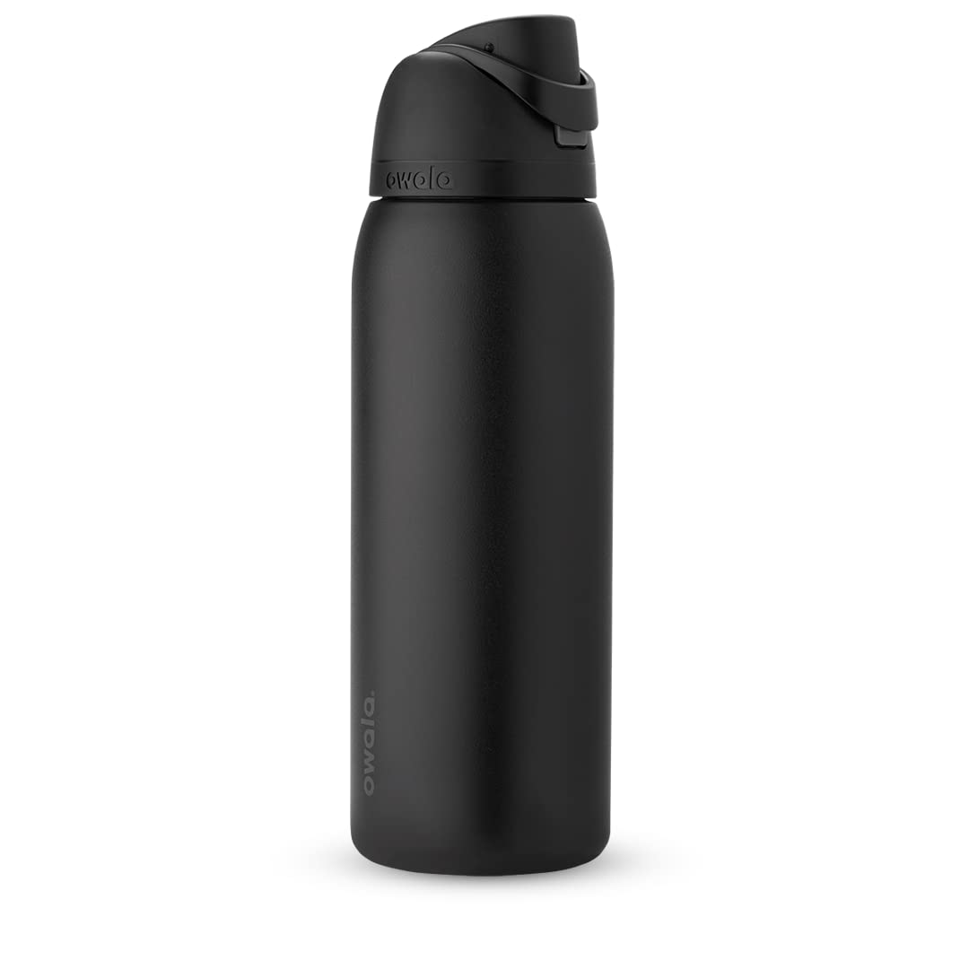 Owala FreeSip - Botella de agua aislada de acero inoxidable con popote, botella de agua deportiva sin BPA, ideal para viajes, 24 onzas, mezclilla