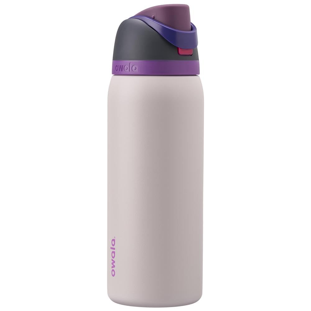 Owala FreeSip - Botella de agua aislada de acero inoxidable con popote, botella de agua deportiva sin BPA, ideal para viajes, 24 onzas, mezclilla