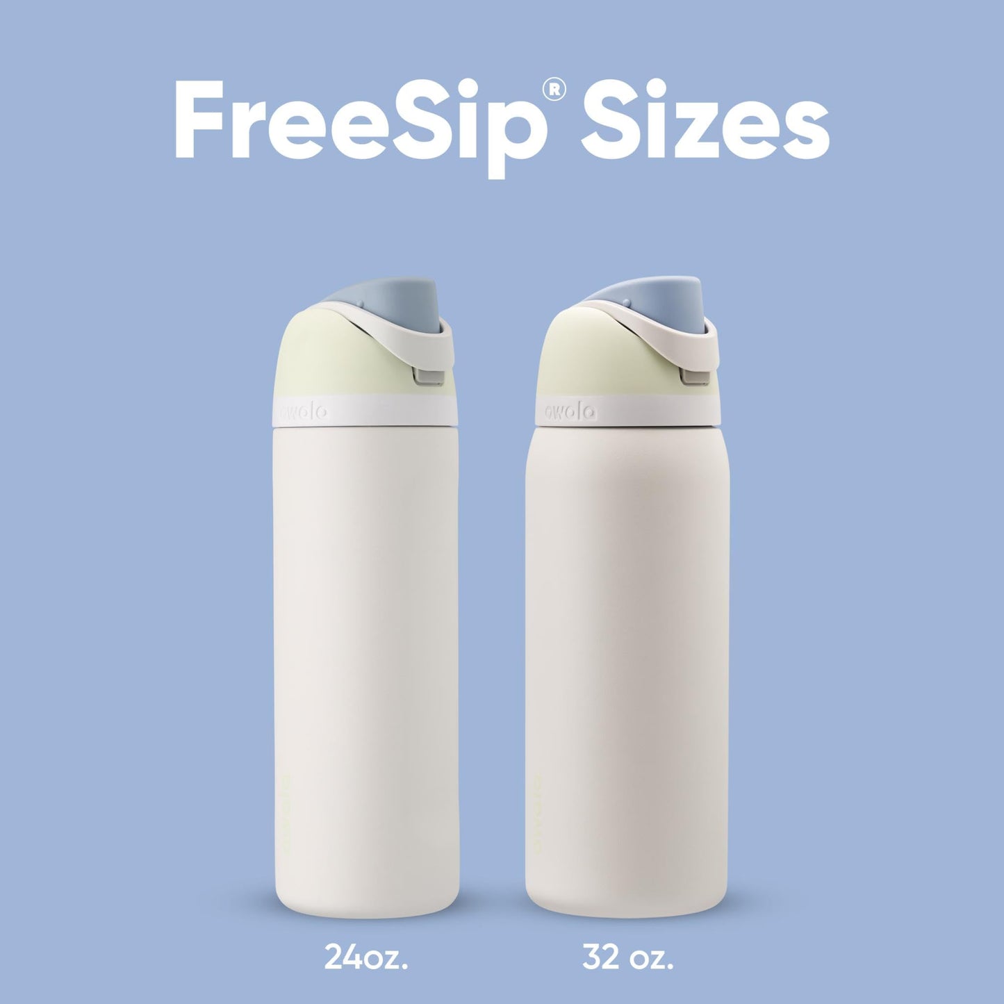 Owala FreeSip - Botella de agua aislada de acero inoxidable con popote, botella de agua deportiva sin BPA, ideal para viajes, 24 onzas, mezclilla