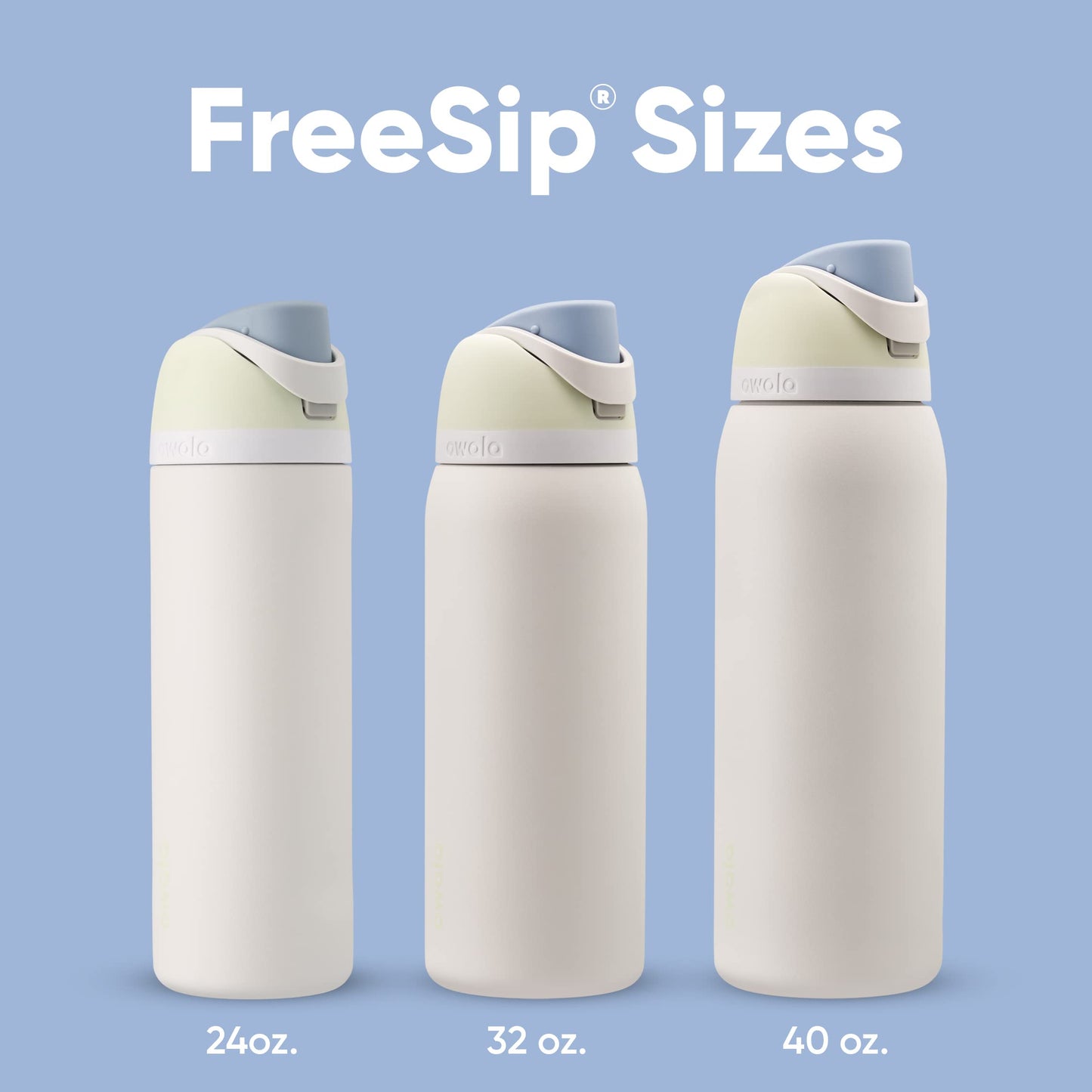 Owala FreeSip - Botella de agua aislada de acero inoxidable con popote, botella de agua deportiva sin BPA, ideal para viajes, 24 onzas, mezclilla