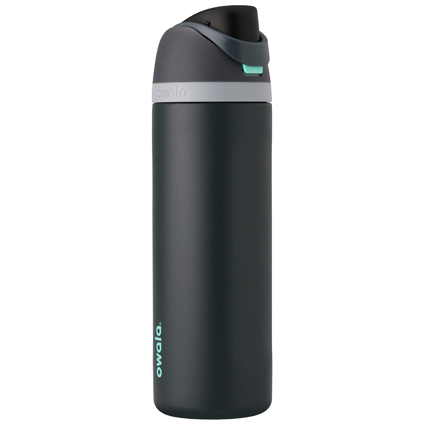 Owala FreeSip - Botella de agua aislada de acero inoxidable con popote, botella de agua deportiva sin BPA, ideal para viajes, 24 onzas, mezclilla