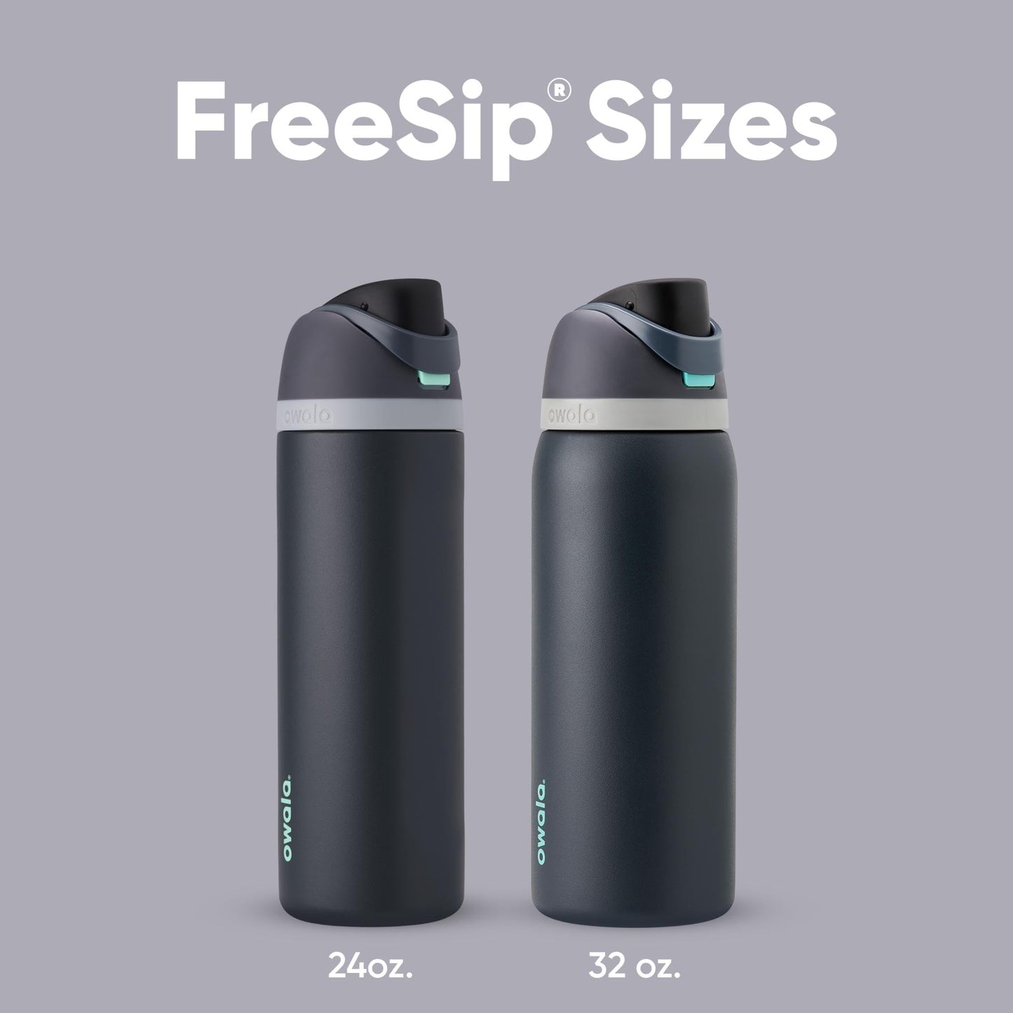 Owala FreeSip - Botella de agua aislada de acero inoxidable con popote, botella de agua deportiva sin BPA, ideal para viajes, 24 onzas, mezclilla