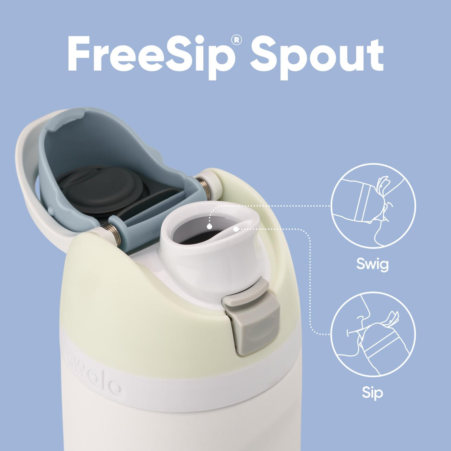 Owala FreeSip - Botella de agua aislada de acero inoxidable con popote, botella de agua deportiva sin BPA, ideal para viajes, 24 onzas, mezclilla
