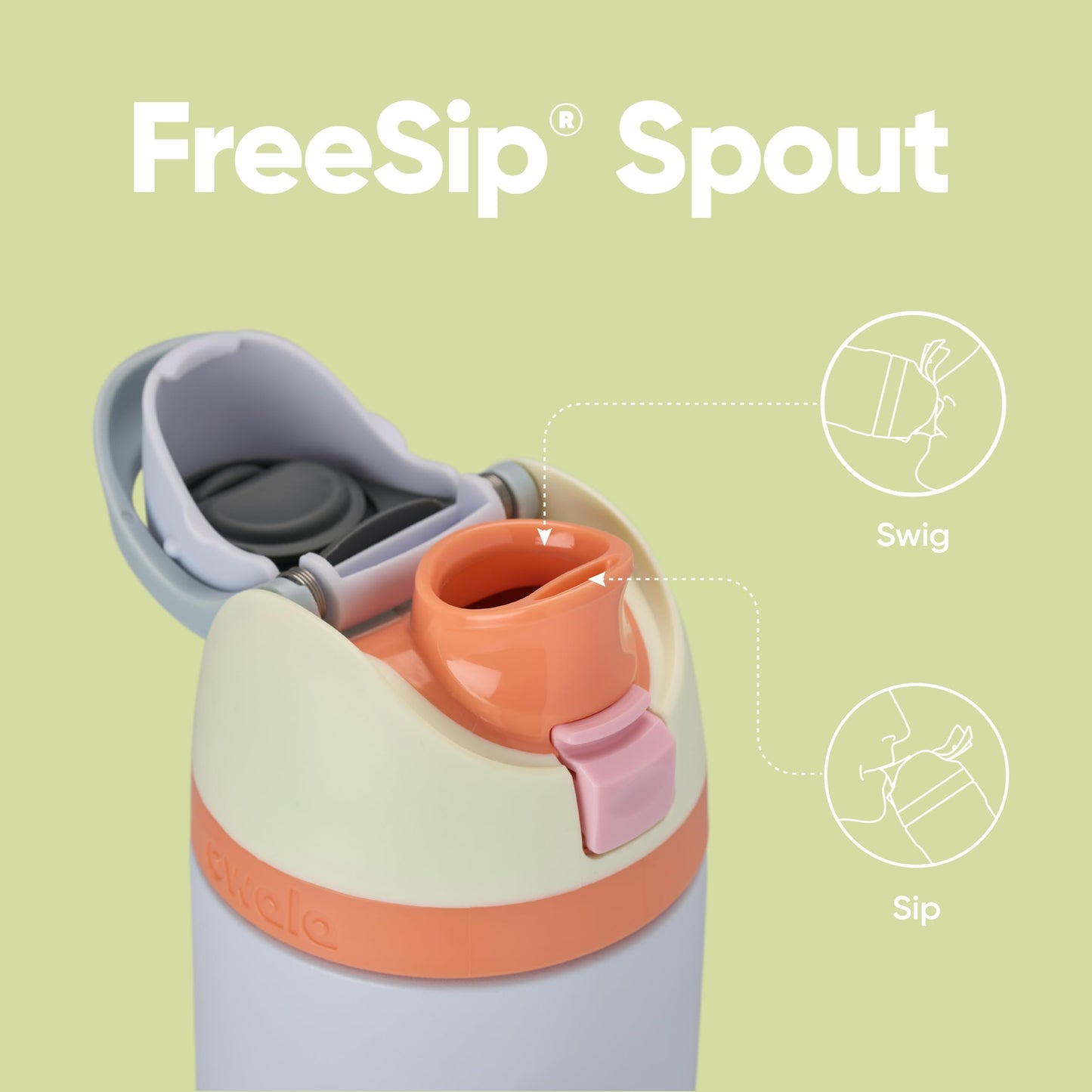 Owala FreeSip - Botella de agua aislada de acero inoxidable con popote, botella de agua deportiva sin BPA, ideal para viajes, 24 onzas, mezclilla