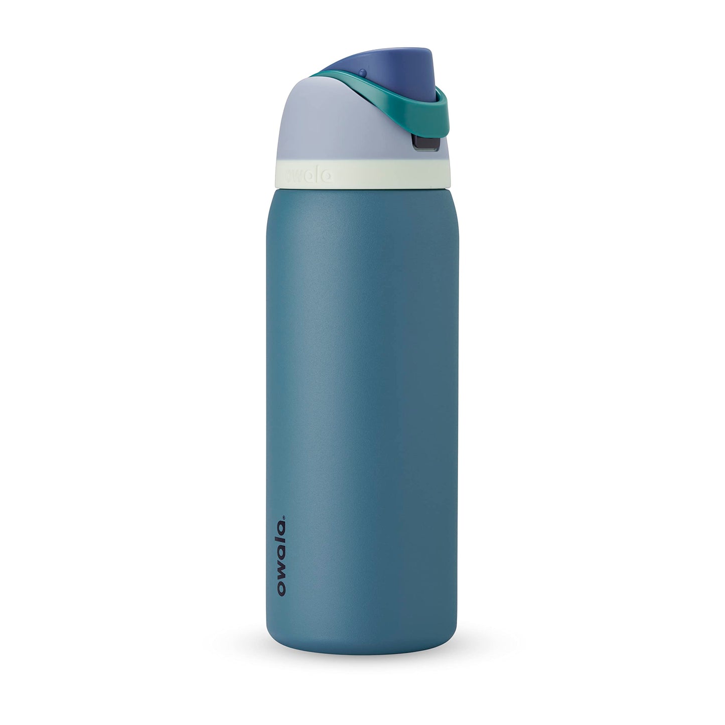 Owala FreeSip - Botella de agua aislada de acero inoxidable con popote, botella de agua deportiva sin BPA, ideal para viajes, 24 onzas, mezclilla