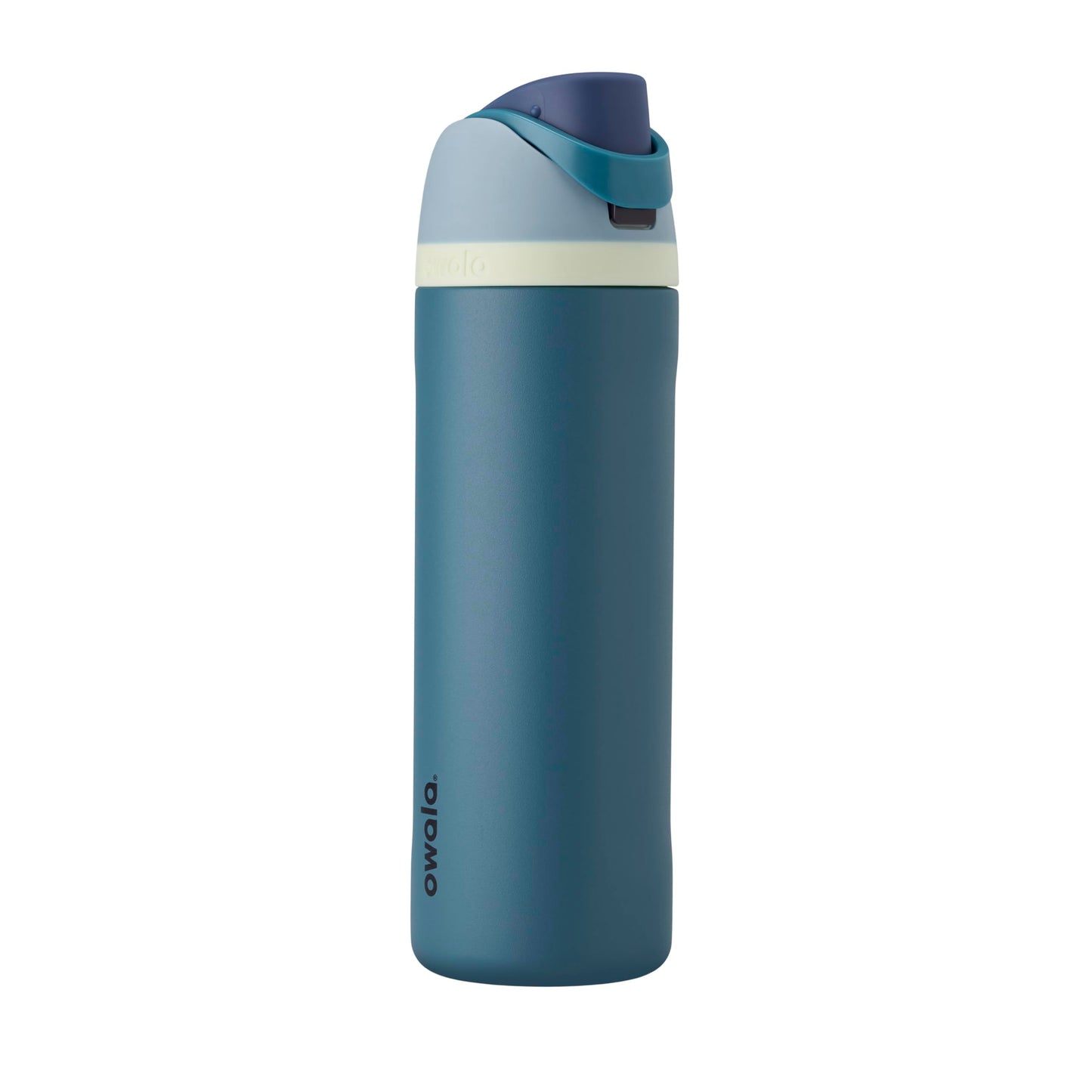 Owala FreeSip - Botella de agua aislada de acero inoxidable con popote, botella de agua deportiva sin BPA, ideal para viajes, 24 onzas, mezclilla