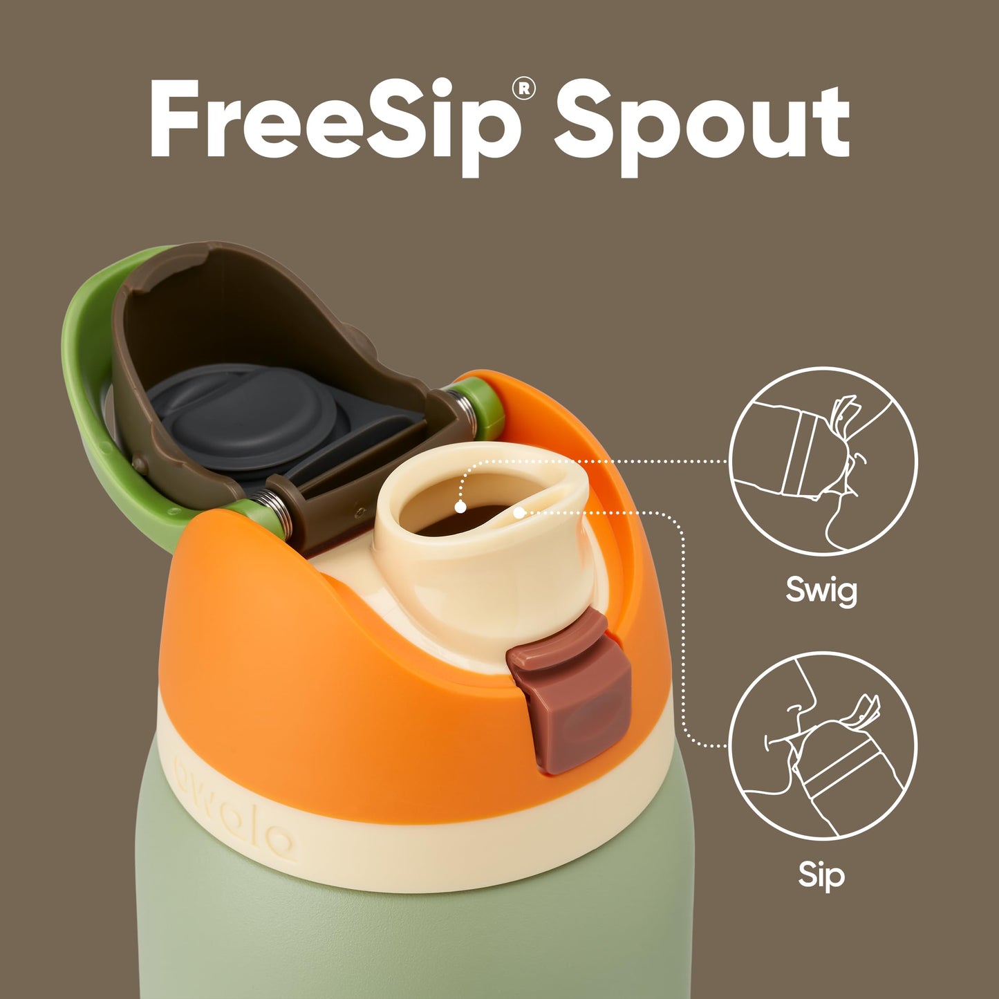 Owala FreeSip - Botella de agua aislada de acero inoxidable con popote, botella de agua deportiva sin BPA, ideal para viajes, 24 onzas, mezclilla