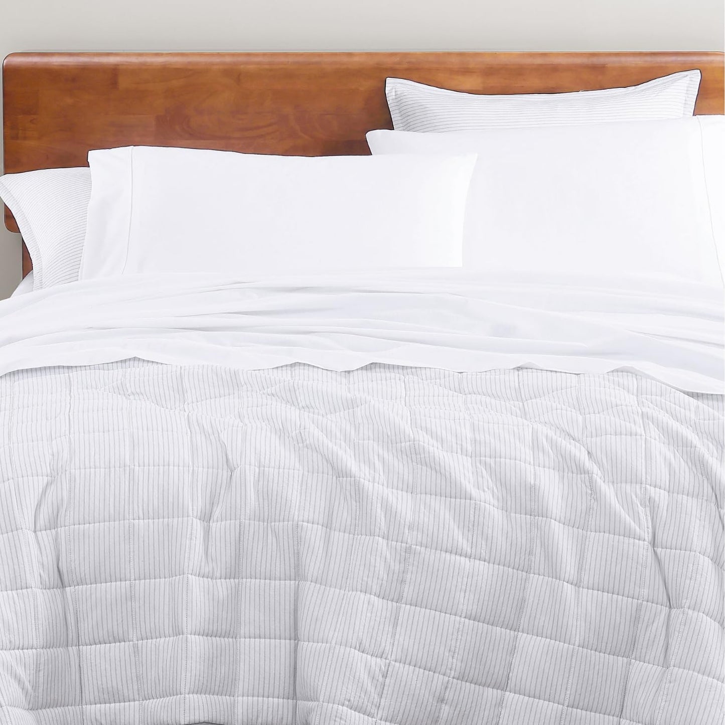 LANE LINEN - Juego de sábanas de 4 piezas 100 % algodón orgánico de percal ultrasuave, refrescante y natural, transpirable, se adapta a colchones de hasta 15 pies de profundidad, color blanco