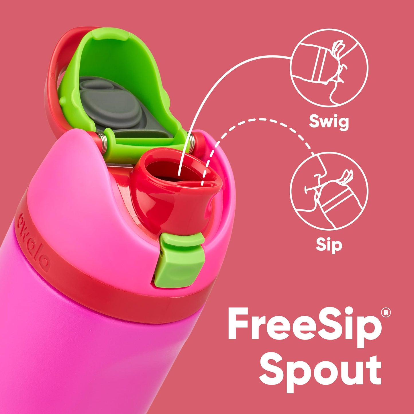 Owala FreeSip - Botella de agua aislada de acero inoxidable con popote, botella de agua deportiva sin BPA, ideal para viajes, 24 onzas, mezclilla