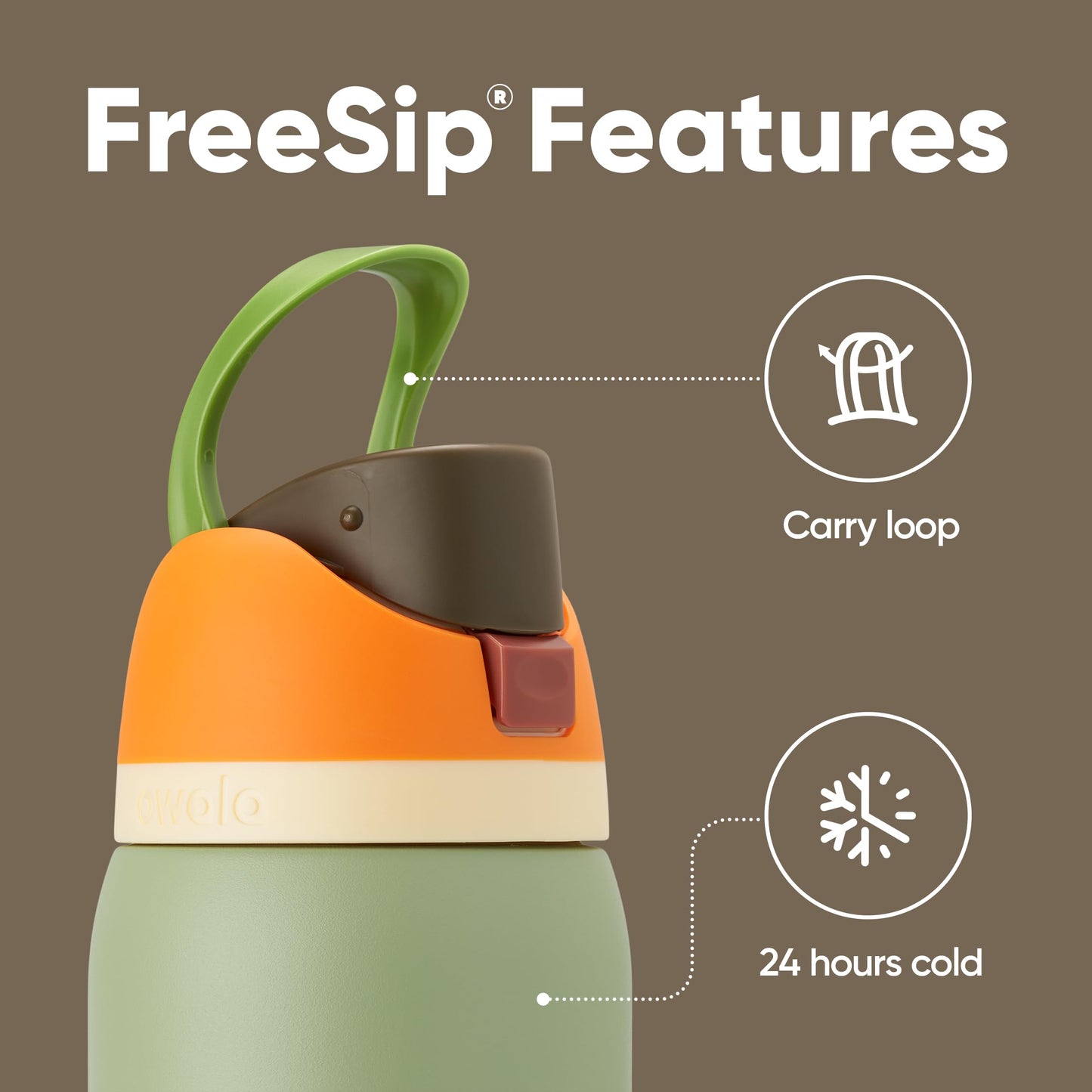 Owala FreeSip - Botella de agua aislada de acero inoxidable con popote, botella de agua deportiva sin BPA, ideal para viajes, 24 onzas, mezclilla