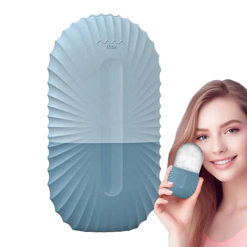 Ice Facial Mold Reusable Cooling Silicone Ice Cube Roller Beauty Facial Rollers Ice Cube Silicone Face Massage Skincare Tool.