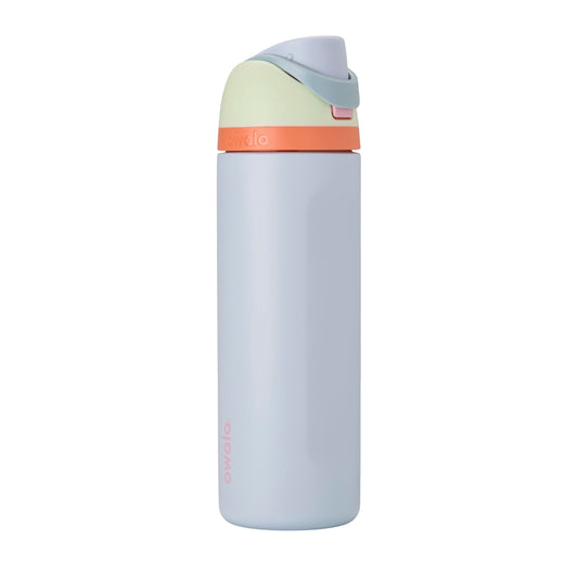 Owala FreeSip - Botella de agua aislada de acero inoxidable con popote, botella de agua deportiva sin BPA, ideal para viajes, 24 onzas, mezclilla