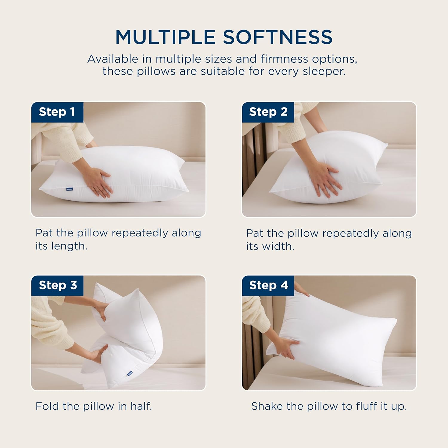 Bedsure Pillows Queen Size Set of 2 - Soft Bed Pillows for Sleeping 2 Pack, Fluffy and Supportive, Hotel Quality, Original Down Alternative Filling for Side, Back Sleepers